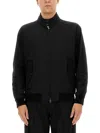 Baracuta Classic Black Bomber Jacket With Snap Button Closure In Black