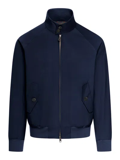 Baracuta G9 Harrington Jacket In Cotton Blend In Blue