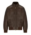 Baracuta G9 Leather Chocolate Bomber Jacket In Brown