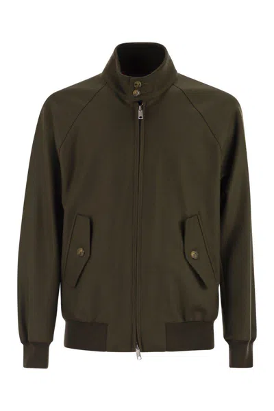 Baracuta G9 Melton - Wool And Cashmere Bomber Jacket In Green