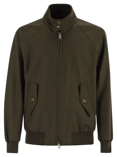 Baracuta G9 Melton Wool And Cashmere Bomber Jacket In Green