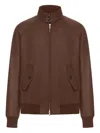 Baracuta G9 Melton Zip-front Jacket In Brown