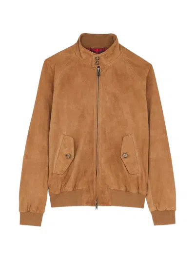 Baracuta G9 Suede Jacket Tobacco In Animal Print