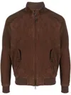 Baracuta Suede Bomber Jacket Side Pockets In Multi