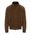 Baracuta Long-sleeved Leather Jacket In Gray