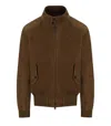 Baracuta Long-sleeved Leather Jacket In Brown