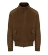 Baracuta Long-sleeved Leather Jacket In Brown