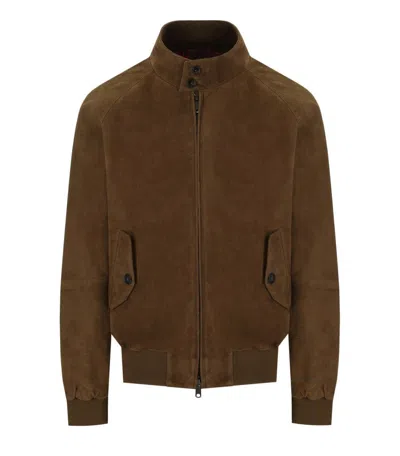 BARACUTA G9 SUÈDE DARK OLIVE BOMBER JACKET
