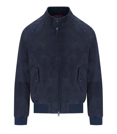 Baracuta G9 Suède Navy Blue Bomber Jacket