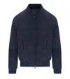 Baracuta G9 Suède Navy Blue Bomber Jacket In Blue