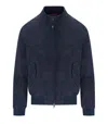 Baracuta G9 Suède Navy Blue Bomber Jacket In Blue