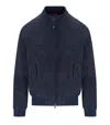 Baracuta G9 Suède Navy Blue Bomber Jacket In Blue