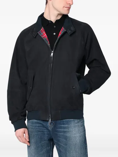 Baracuta G9 Suede Zip-up Jacket In Black