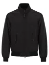 Baracuta Classic Black Bomber Jacket With Snap Button Closure In Black
