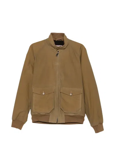 Baracuta G9 Waxed Bomber Jacket In Brown