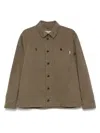 Baracuta Canvas Bomber Jacket With Chest Pockets In Brown