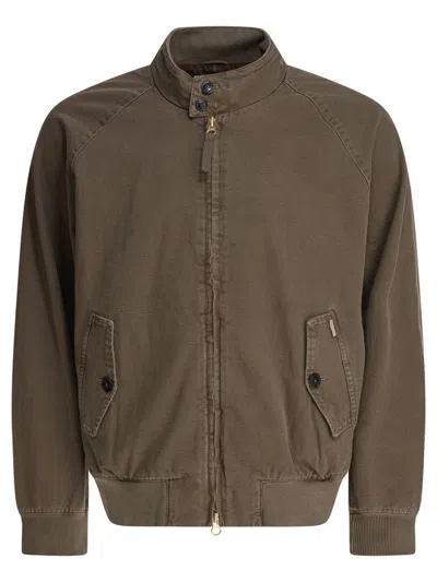 Baracuta Green Cotton Jacket With Classic Fit In Brown