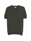 Baracuta Green Solid Cotton T-shirt In Green