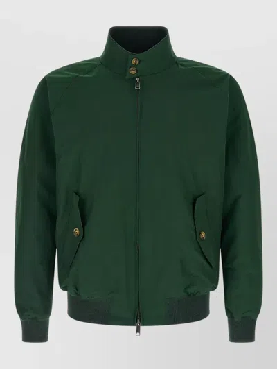 Baracuta Harrington G9 Jacket High Collar Ribbed In Green