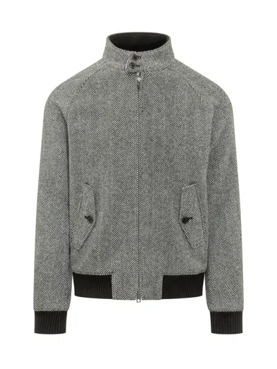 Baracuta Herringbone Pattern Jacket In Gray
