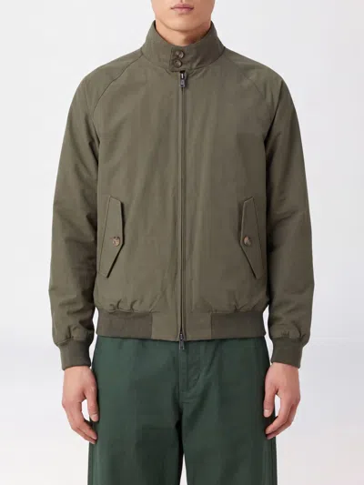 Baracuta High Collar Bomber Jacket With Zip Closure And Flap Pockets In Green