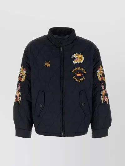 BARACUTA HIGH COLLAR QUILTED NYLON JACKET