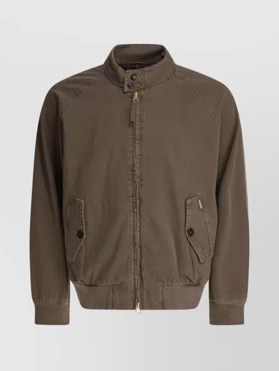 BARACUTA HIGH COLLAR RIBBED CUFFS FRONT POCKETS