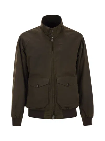 Baracuta High-neck Zipped Bomber Jacket In Brown