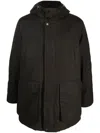 Baracuta Hooded Press-stud Coat In Green