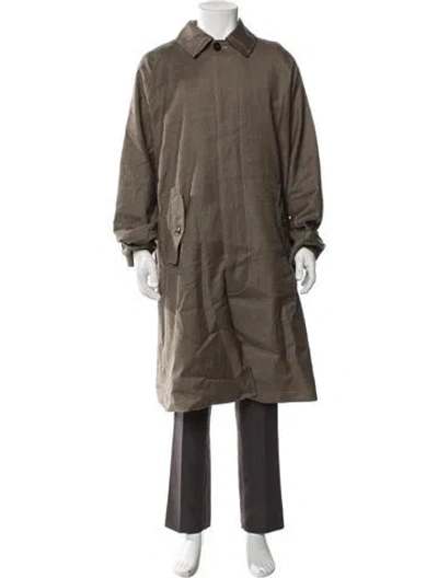 Pre-owned Baracuta Houndstooth Print Trench Coat In Neutral