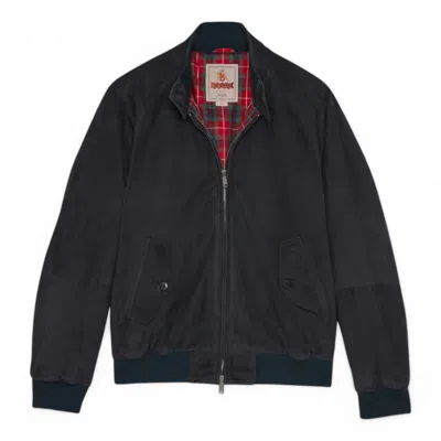 Baracuta Jacket  Harrington G9 Suede Winter - Navy In Gray