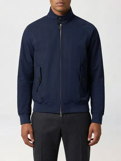 Baracuta Cotton Blend Bomber Jacket In Blue
