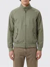 Baracuta Green Lightweight Stand Collar Jacket In Animal Print