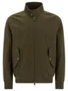 Baracuta Buttoned Flap Pockets High Collar Jacket In Green