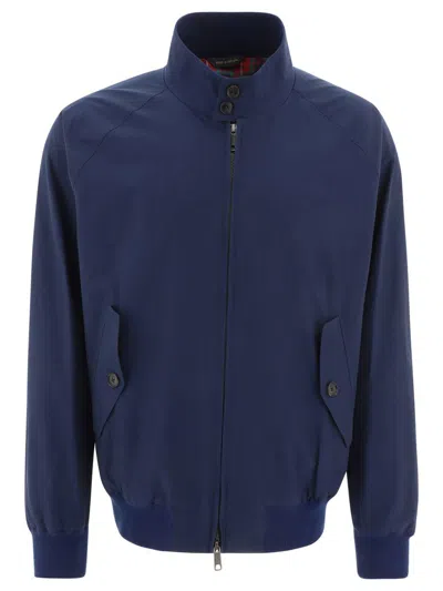 Baracuta Collar Buttoned Jackets Side Pockets In Blue