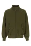 Baracuta High Neck Panelled Jacket In Green