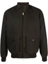 Baracuta Green Classic Bomber Jacket With Utility Pockets In Animal Print