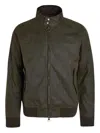 Baracuta Unisex Waxed Jacket With High Collar And Pockets In Green