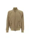Baracuta Lightweight Zip Bomber Jacket In Tan