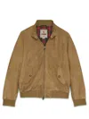 Baracuta Bomber Jacket In Suede In Grey
