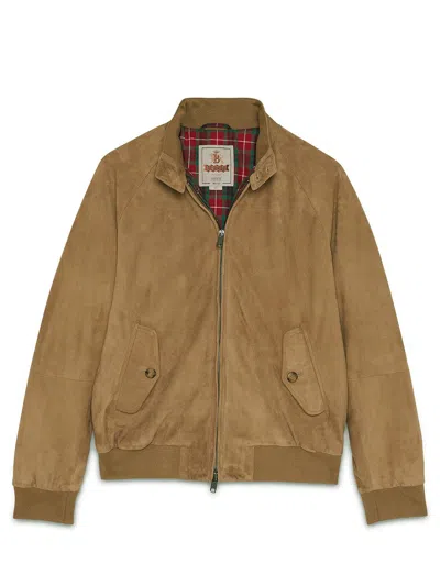 Baracuta Leather Jacket In Grey