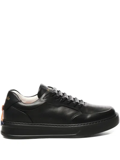Baracuta Leather Lace-up Sneakers In Black