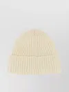 Baracuta Logo Patch Ribbed Knit Beanie Hat In Neutral