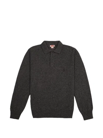 Baracuta Long-sleeve Polo Shirt In Gray