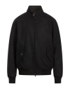 Baracuta Classic Black Bomber Jacket With Snap Button Closure In Black