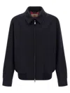 Baracuta Melton G18 Sweater Jacket With Buttoned Cuffs In Blue