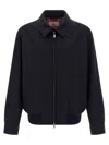 Baracuta Melton G18 Sweater Jacket With Buttoned Cuffs In Blue