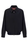 Baracuta Melton G18 Sweater Jacket With Buttoned Cuffs In Blue