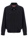 Baracuta Melton G18 Sweater Jacket With Buttoned Cuffs In Black