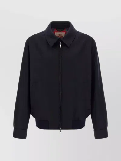 Baracuta Melton G18 Sweater Jacket With Buttoned Cuffs In Black